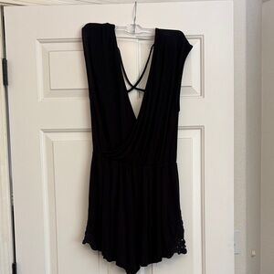 L*Space Black Romper swim cover up